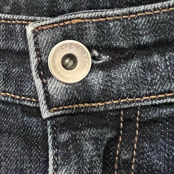 Rag & Bone Women’s Dre Slim Boyfriend Jeans Size 27 Distressed Ripped Knees Blue - Picture 3 of 12
